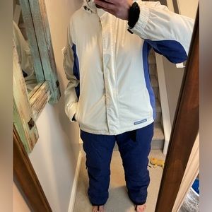 Retro White and Purple Winter Jacket with matching Snowboard Pants (1998-1999)